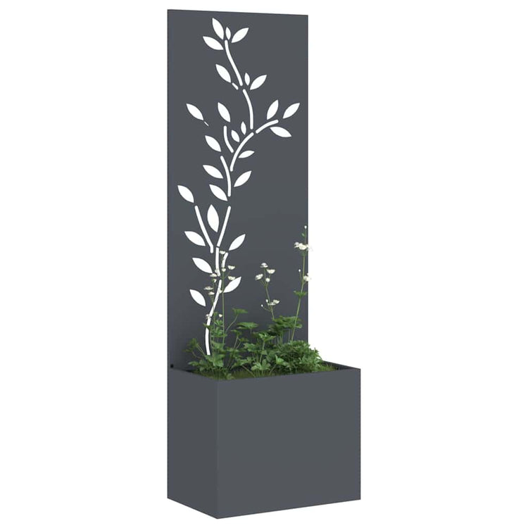 Vidaxl tuin privacy screen bloemen antraciet 50 x 32 x 150 cm