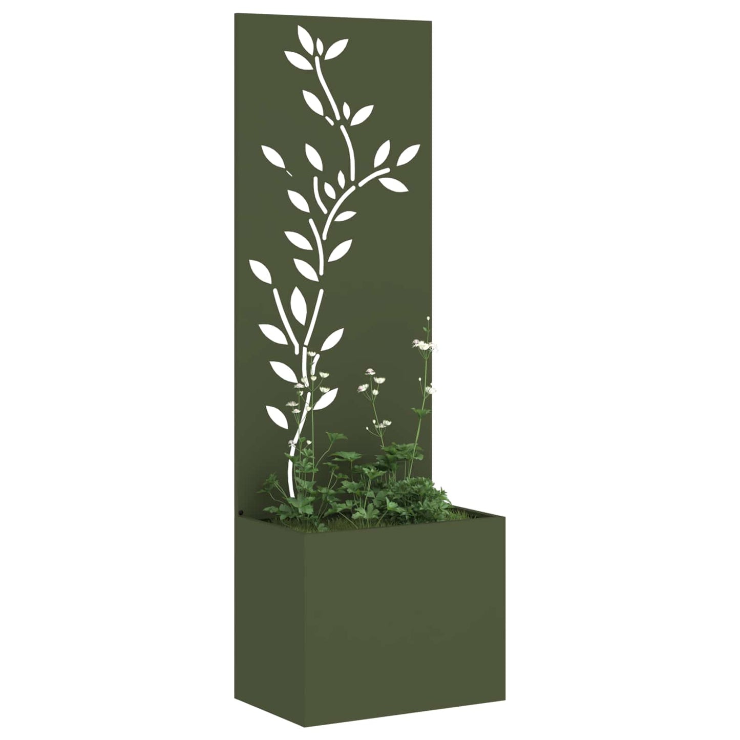 Vidaxl tuin privacy screen olijfgroen 50 x 140 cm koudgewalst staal