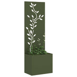 Vidaxl tuin privacy screen olijfgroen 50 x 140 cm koudgewalst staal - afbeelding 2