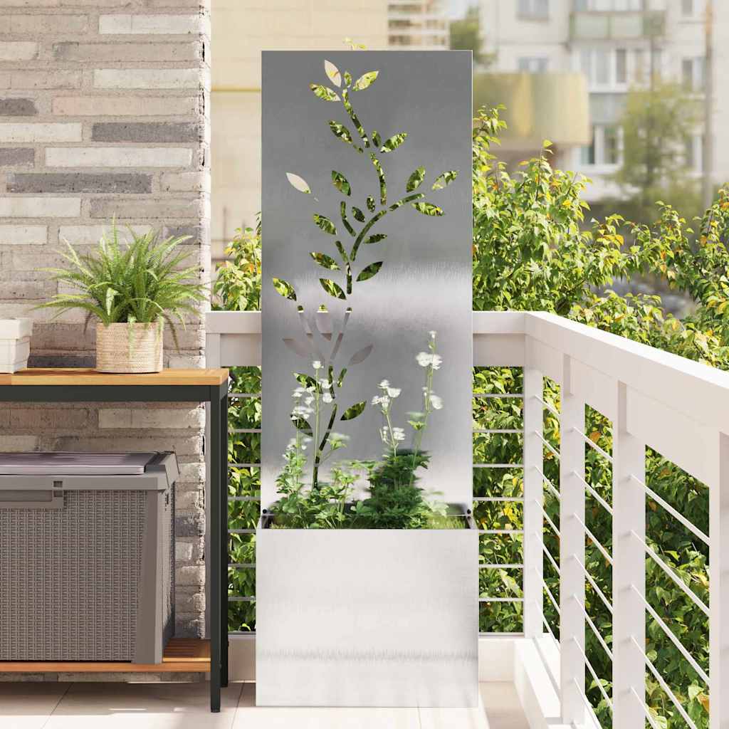 Vidaxl tuin privacy screen zilver 50 x 32 x 150 cm roestvrij staal