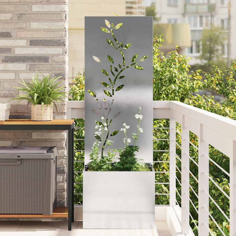 Vidaxl tuin privacy screen zilver 50 x 32 x 150 cm roestvrij staal