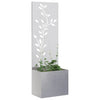 Vidaxl tuin privacy screen bloemen zilver 50 x 140 cm roestvrij staal