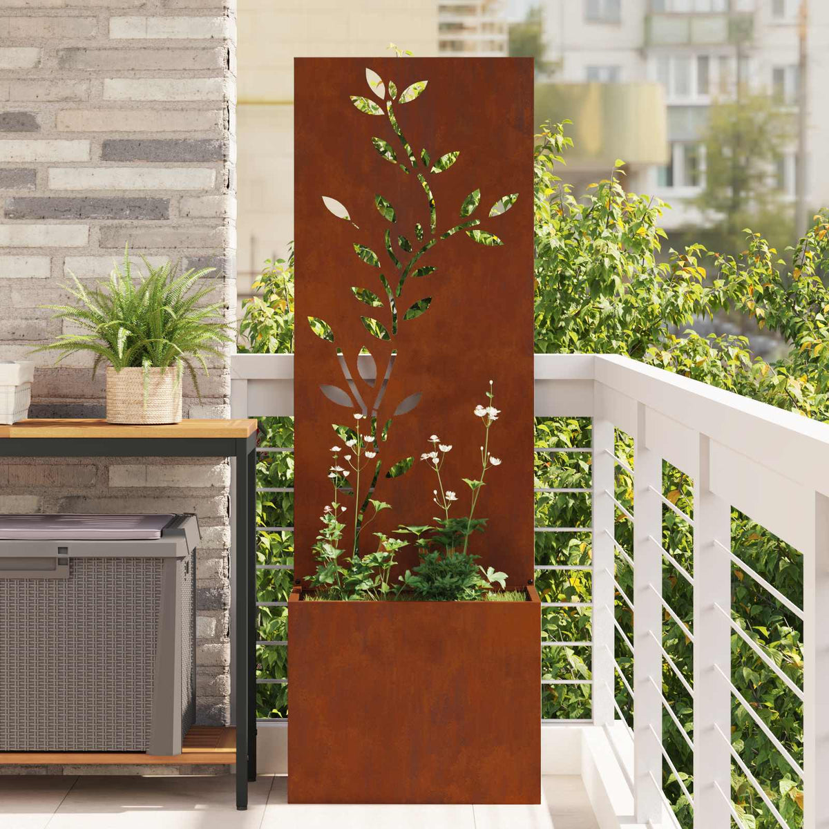 Vidaxl tuin privacy screen roestig 50 x 32 x 150 cm cortenstaal