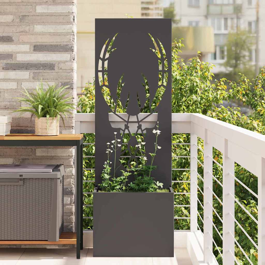 Vidaxl tuin privacy screen zwart 50 x 32 x 150 cm koudgewalst staal