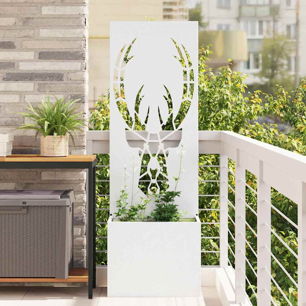 Vidaxl tuin privacy screen wit 50 x 32 x 150 cm koudgewalst staal