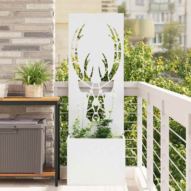 Vidaxl tuin privacy screen wit 50 x 32 x 150 cm koudgewalst staal