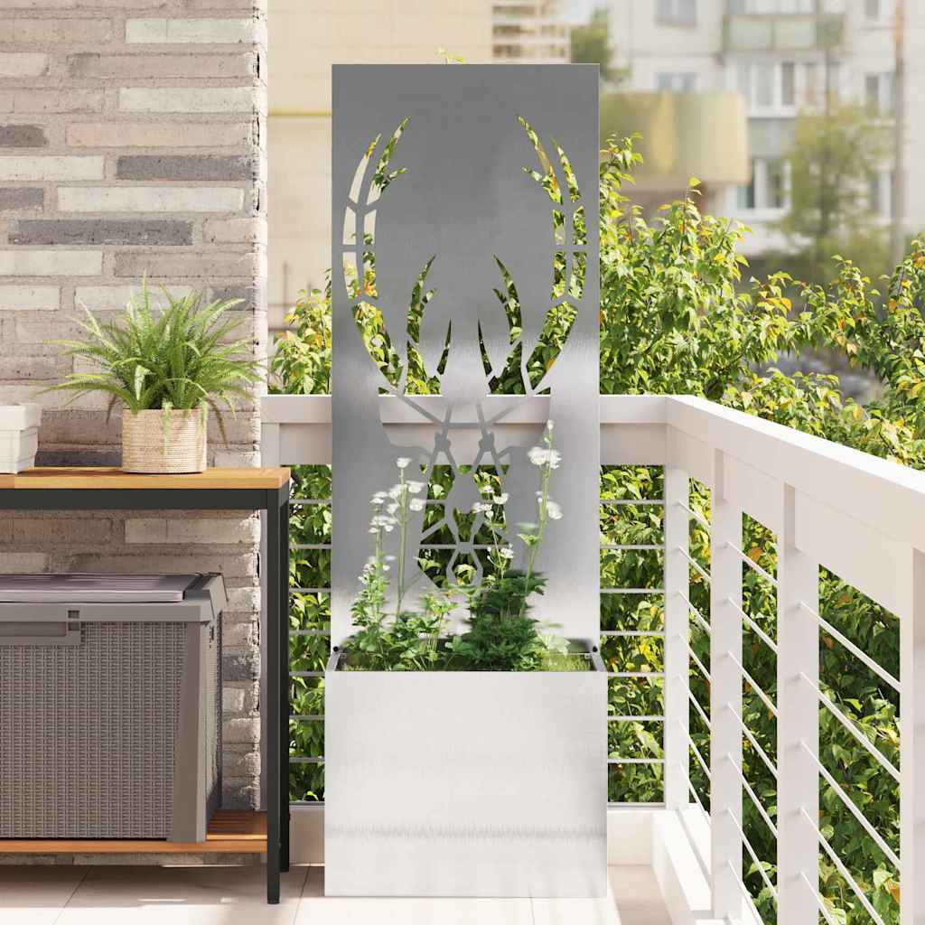 Vidaxl tuin privacy screen zilver 50 x 32 x 150 cm roestvrij staal