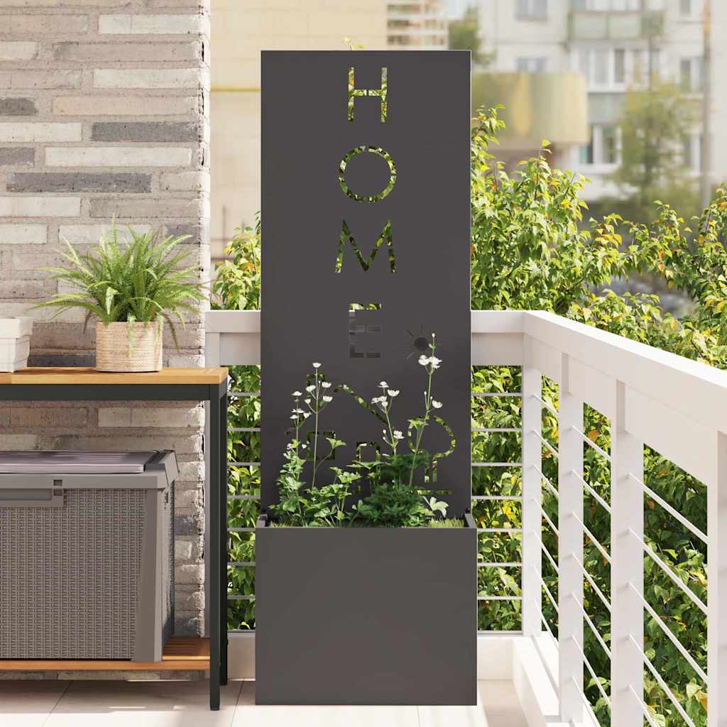 Vidaxl tuin privacy screen zwart 50 x 32 x 150 cm koudgewalst staal
