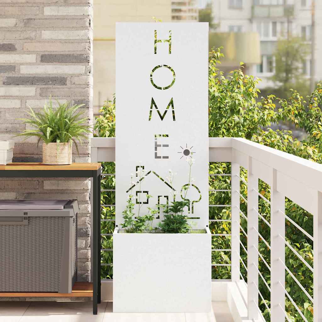 Vidaxl tuin privacy screen wit 50 x 32 x 150 cm koudgewalst staal