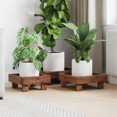 Vidaxl plantenstandaard 3 st bruin 35 x 35 x 12 cm mahoniehout
