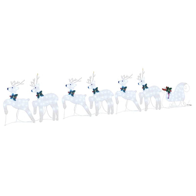 Vidaxl led rendieren 7 st zilver 43 x 18 x 66 cm stof