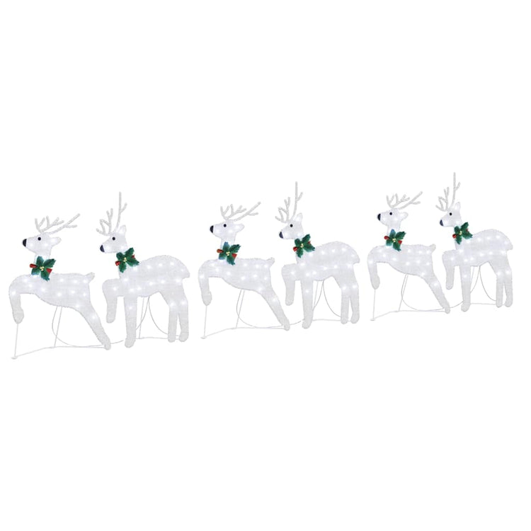 Vidaxl led rendieren 6 st zilver 45 x 19 x 65 cm stof