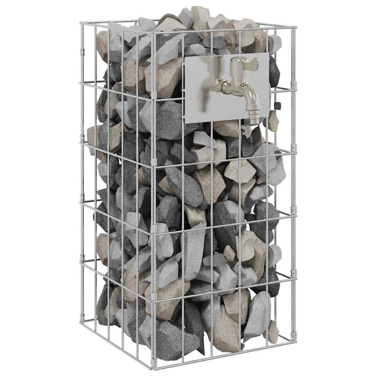 Vidaxl gabion kraan 4 st zilver 25 x 25 x 50 cm gegalvaniseerd staal