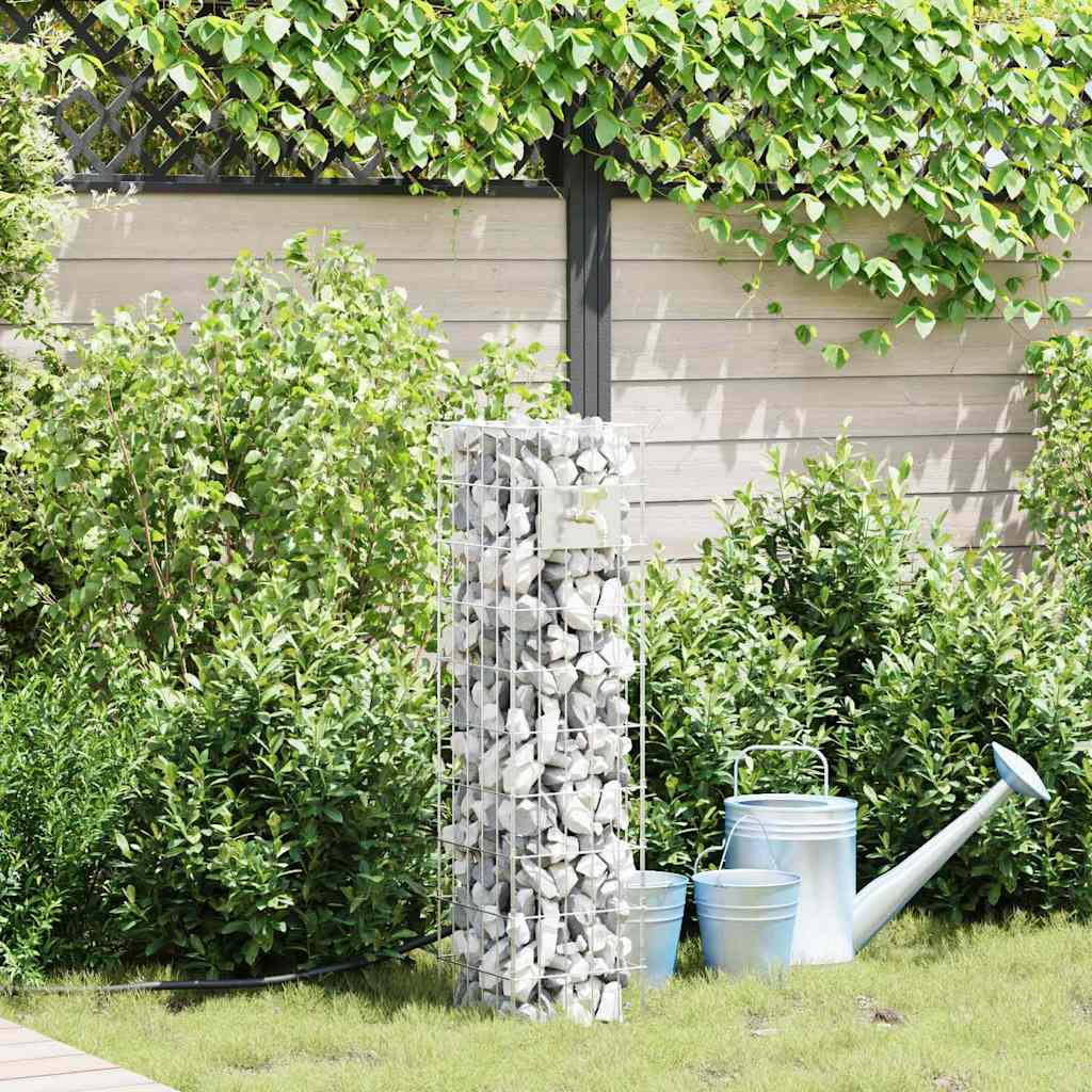 Vidaxl gabion kraan 4 st zilver 25 x 25 x 100 cm gegalvaniseerd staal