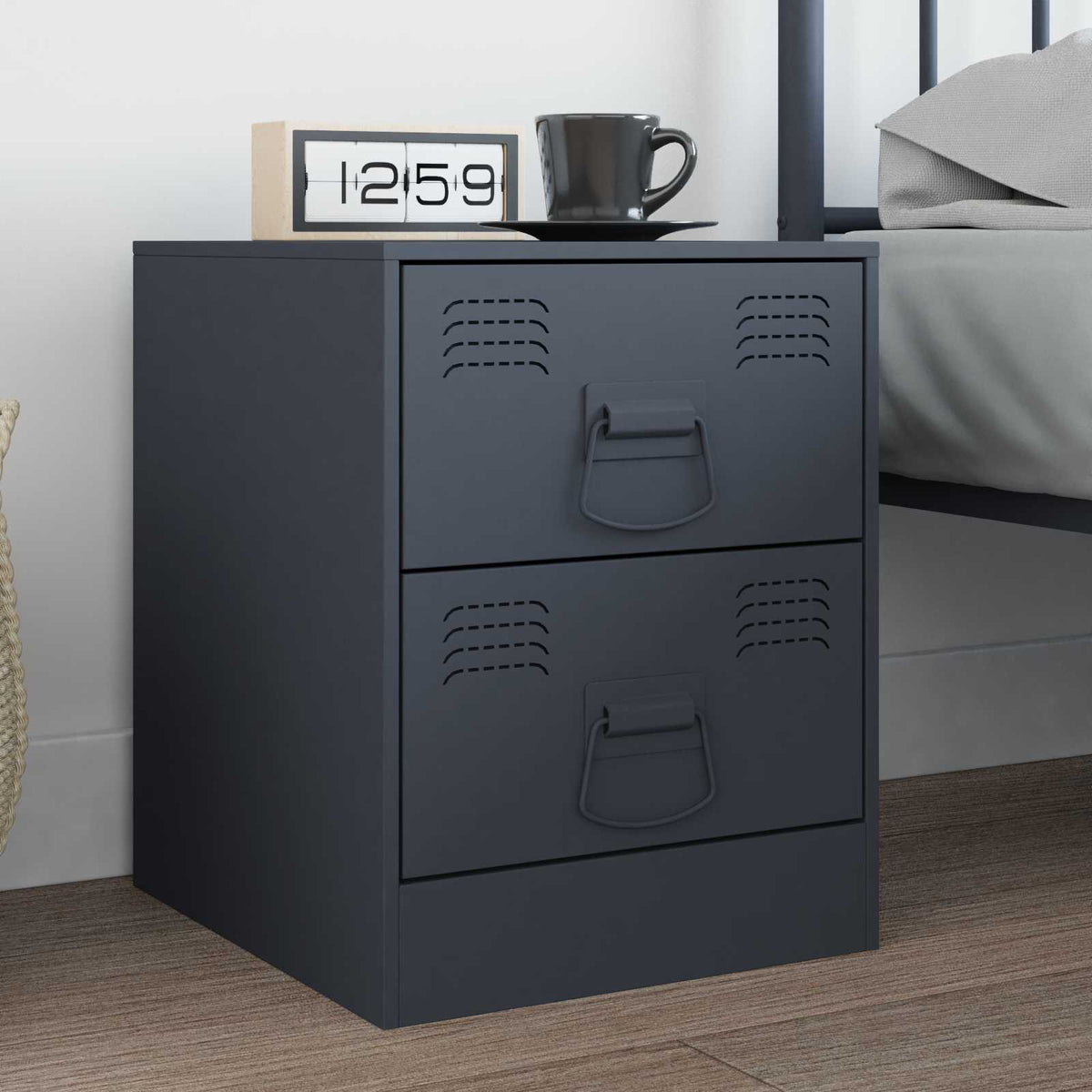 Vidaxl kast handvatten 2 st antraciet 85 x 45 mm metaal
