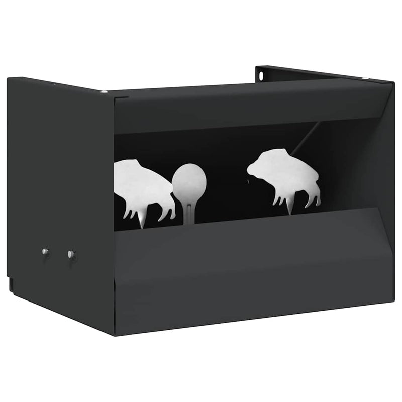 Vidaxl kogel trap box zwart 29 x 22 x 20 cm staal