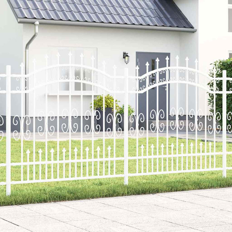 Vidaxl tuinhek kampen 240 x 166 cm poedergecoat staal wit