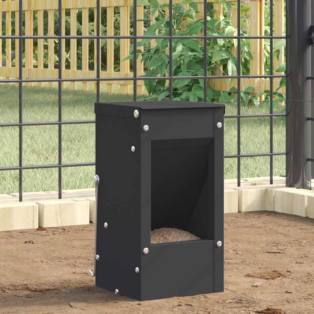 Vidaxl konijnenvoer zwart 12,5 x 12,5 x 25 cm 1,5 kg koudgewalst staal