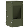 Vidaxl konijnenvoer olijf groen 12,5 x 12,5 x 25 cm koudgewalst staal