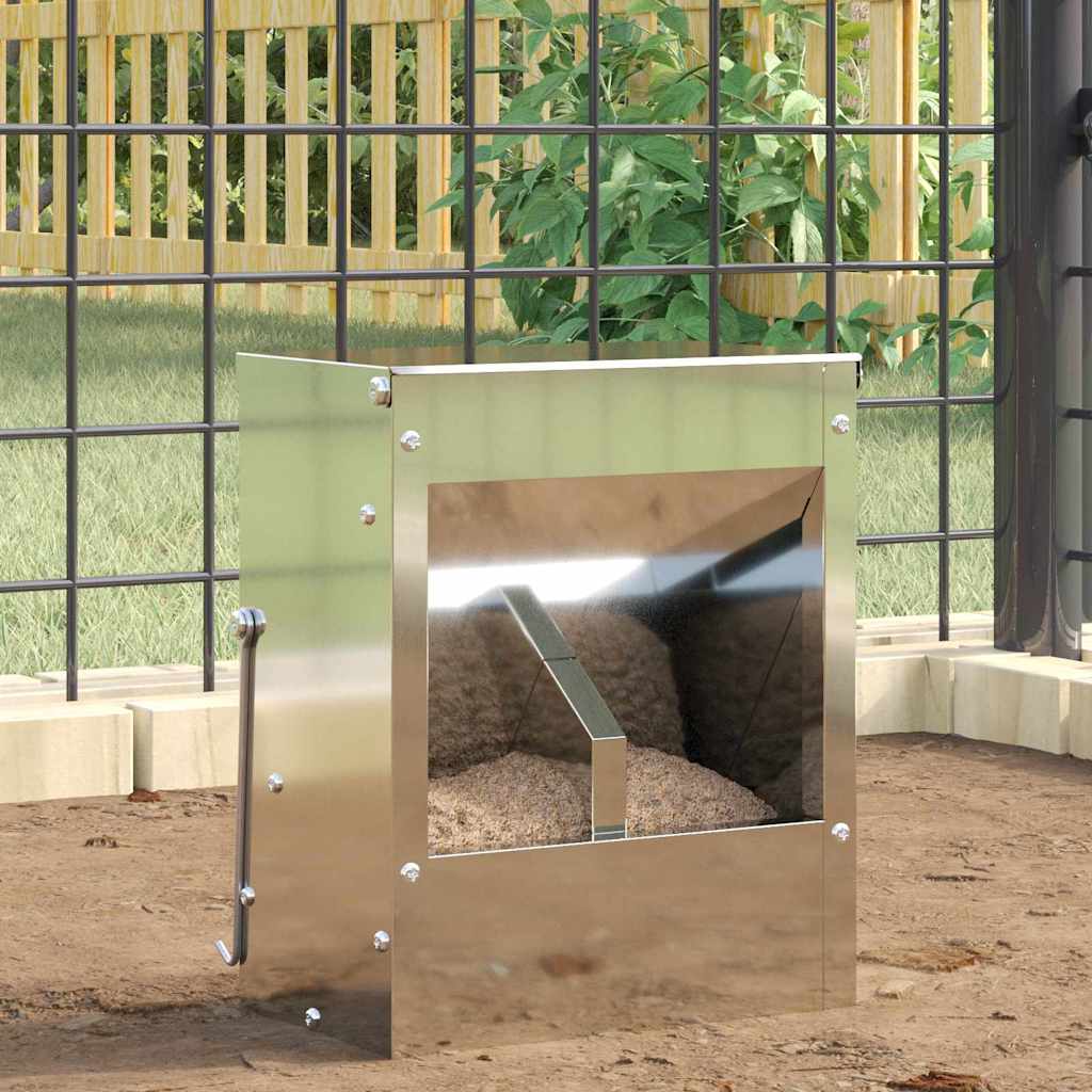 Vidaxl konijnenvoer zilver 20 x 12,5 x 25 cm 3 kg gegalvaniseerd staal