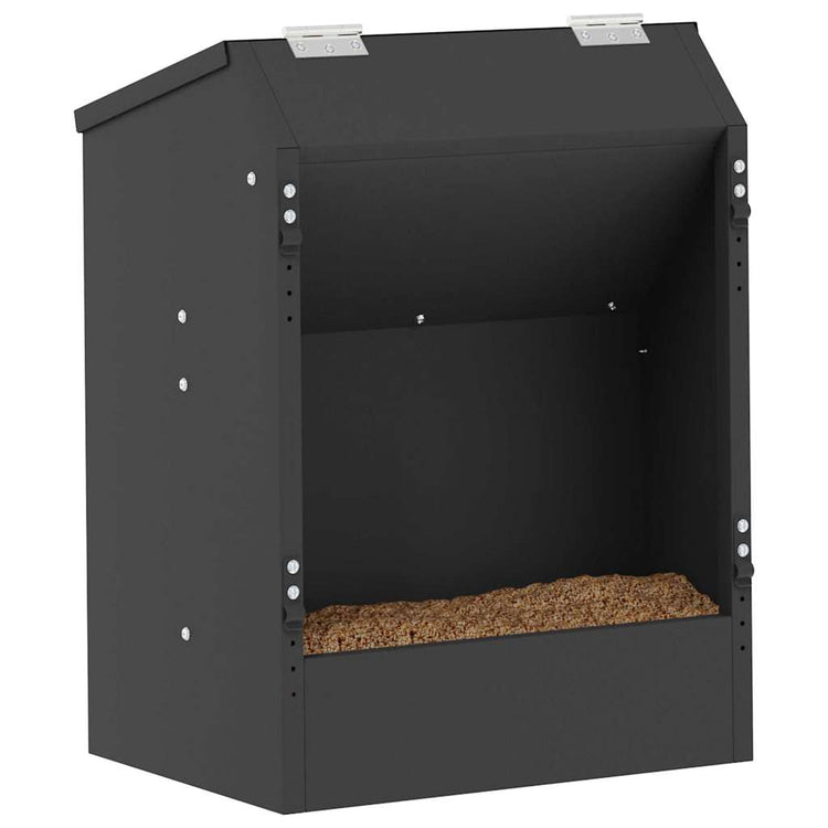 Vidaxl konijnenvoer zwart 33,5 x 25,5 x 45,5 cm 3 kg koudgewalst staal