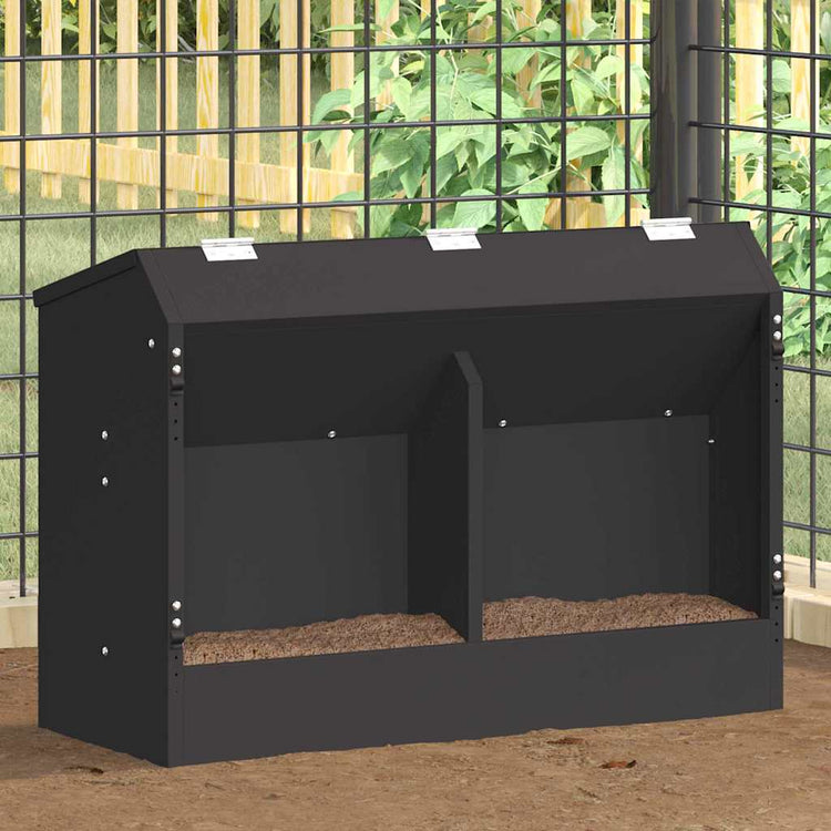 Vidaxl konijnenvoer zwart 64,5 x 25,5 x 45,5 cm 6 kg koudgewalst staal