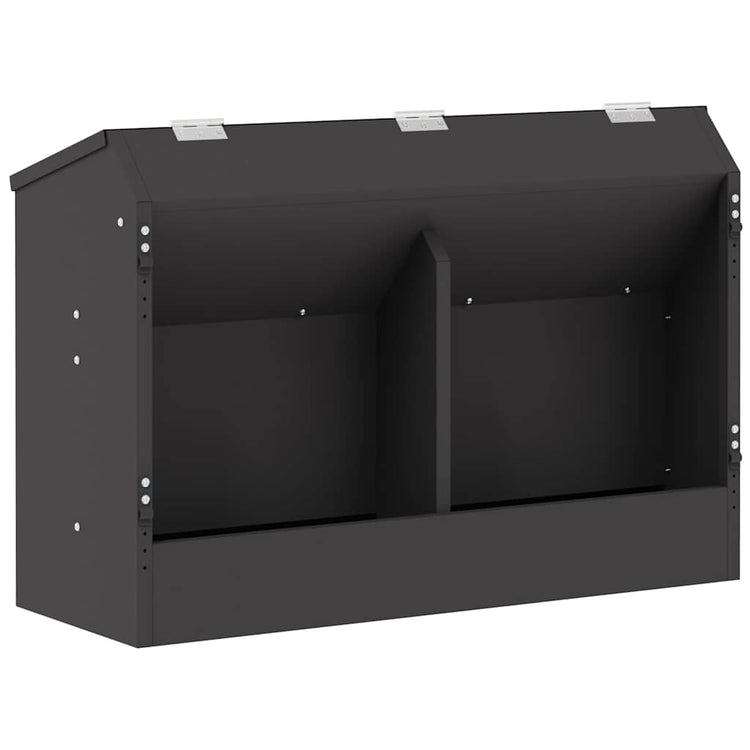 Vidaxl konijnenvoer zwart 64,5 x 25,5 x 45,5 cm 6 kg koudgewalst staal