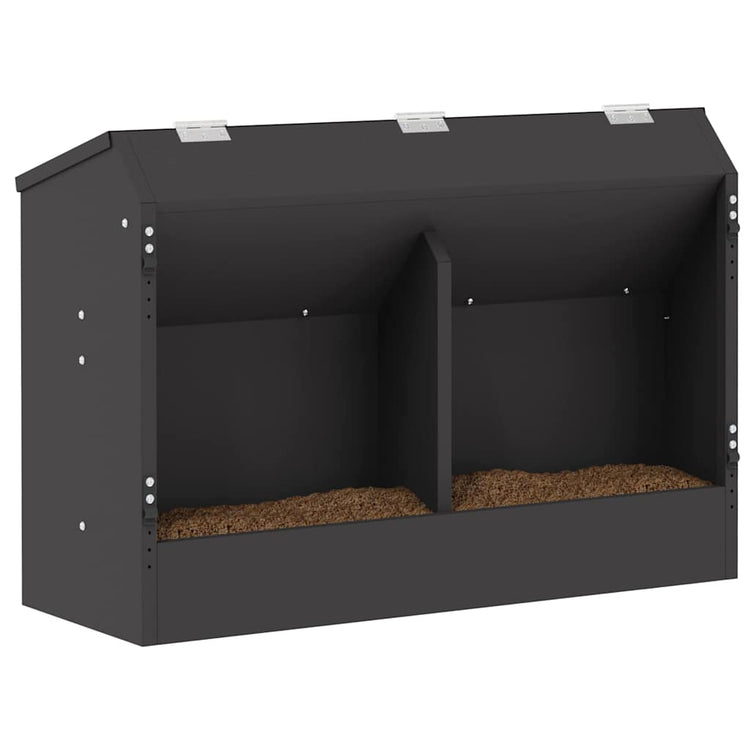 Vidaxl konijnenvoer zwart 64,5 x 25,5 x 45,5 cm 6 kg koudgewalst staal