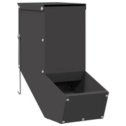 Vidaxl konijnenvoer zwart 12,5 x 26 x 28,5 cm 1 kg koudgewalst staal - afbeelding 2