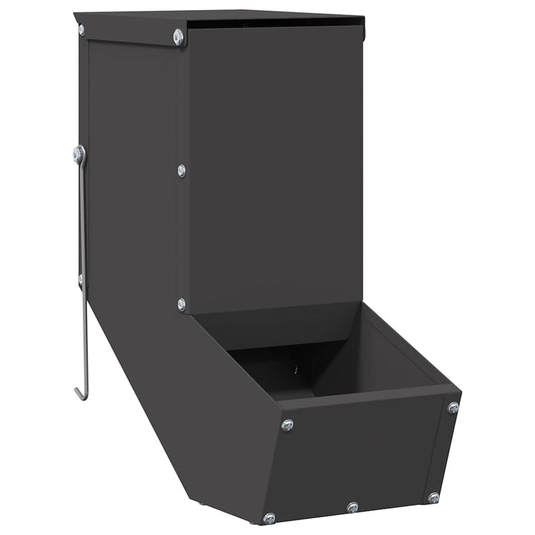 Vidaxl konijnenvoer zwart 12,5 x 26 x 28,5 cm 1 kg koudgewalst staal