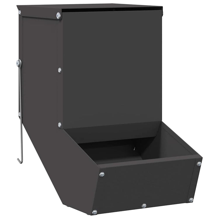Vidaxl konijnenvoer zwart 17,5 x 26 x 28,5 cm 1,5 kg koudgewalst staal