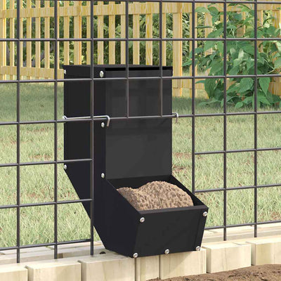 Vidaxl konijnenvoer zwart 12,5 x 26 x 28,5 cm 1 kg koudgewalst staal