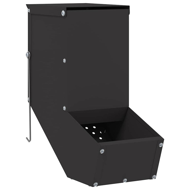 Vidaxl konijnenvoer zwart 12,5 x 26 x 28,5 cm 1 kg koudgewalst staal