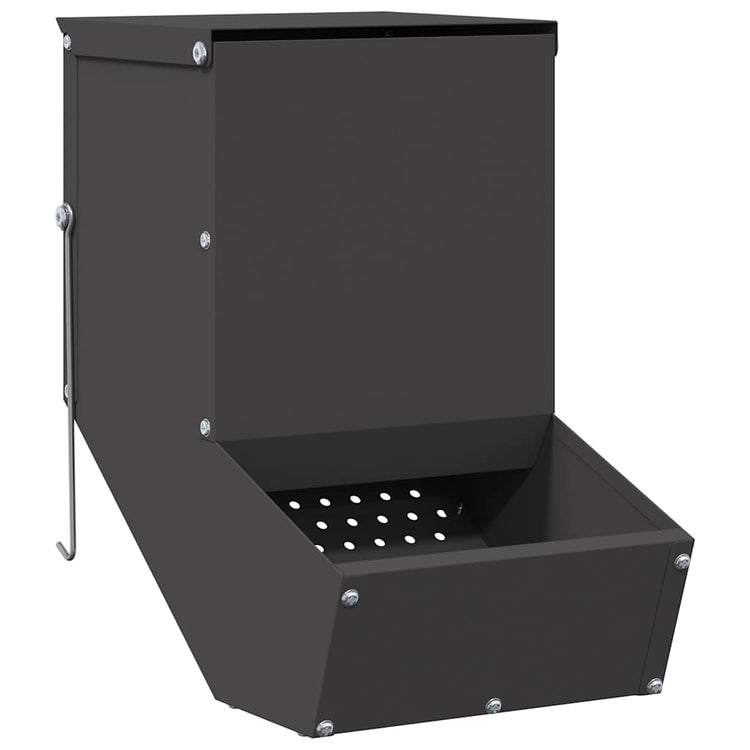 Vidaxl konijnenvoer zwart 17,5 x 26 x 28,5 cm 1,5 kg koudgewalst staal