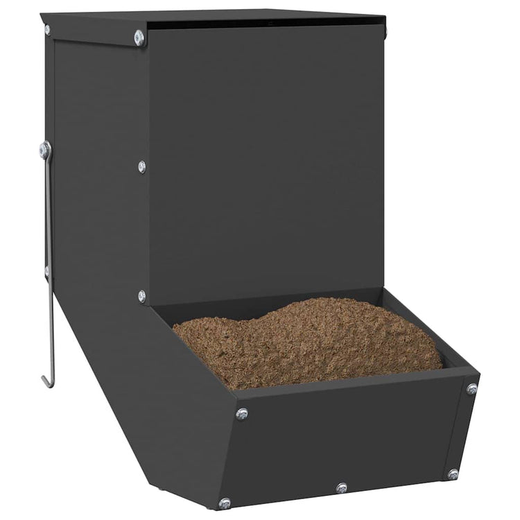 Vidaxl konijnenvoer zwart 17,5 x 26 x 28,5 cm 1,5 kg koudgewalst staal