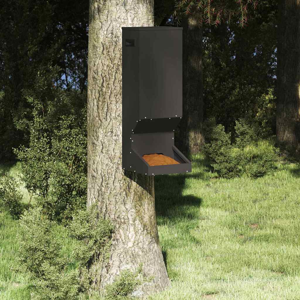 Vidaxl hertenvoerbak zwart 28 x 30 x 80 cm 3 kg koudgewalst staal
