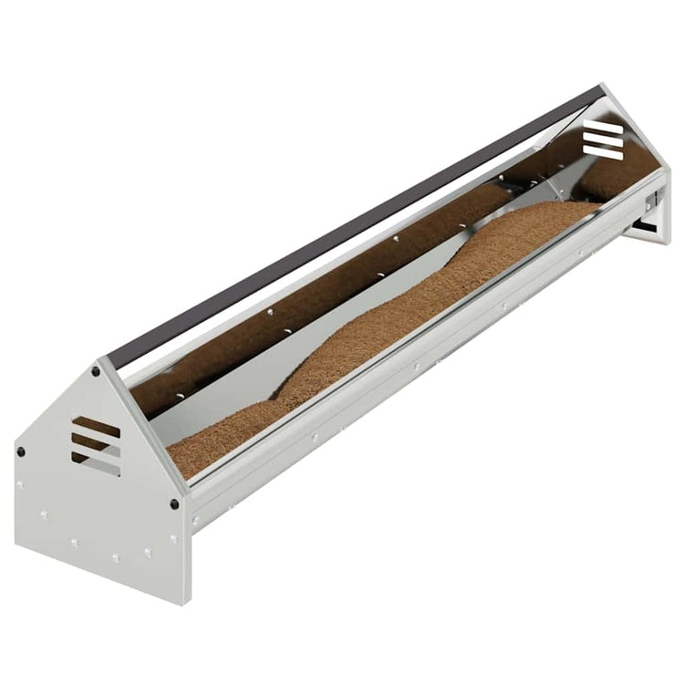 Vidaxl kippen voederbak zilver 108 x 20,5 x 20 cm 5 kg