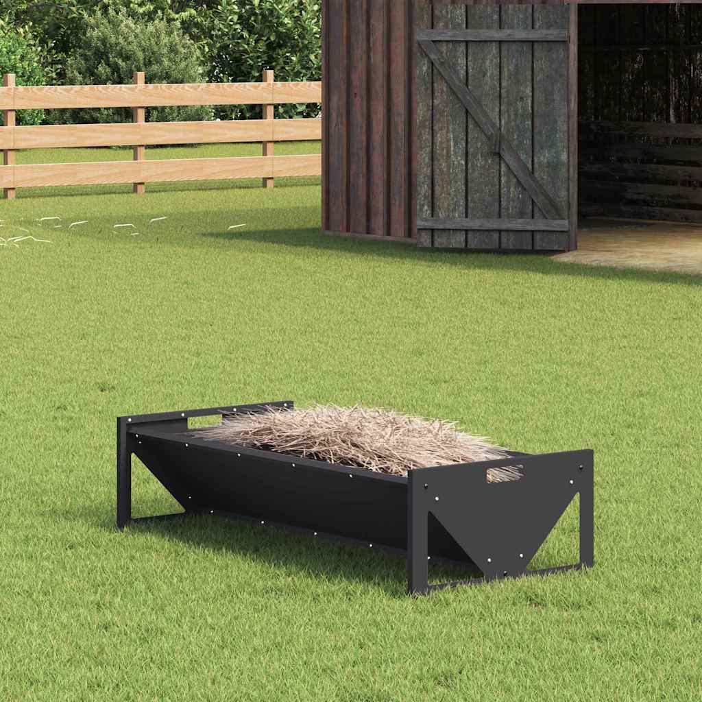 Vidaxl voederbak voor vee zwart 108 x 50 x 28 cm 10 kg