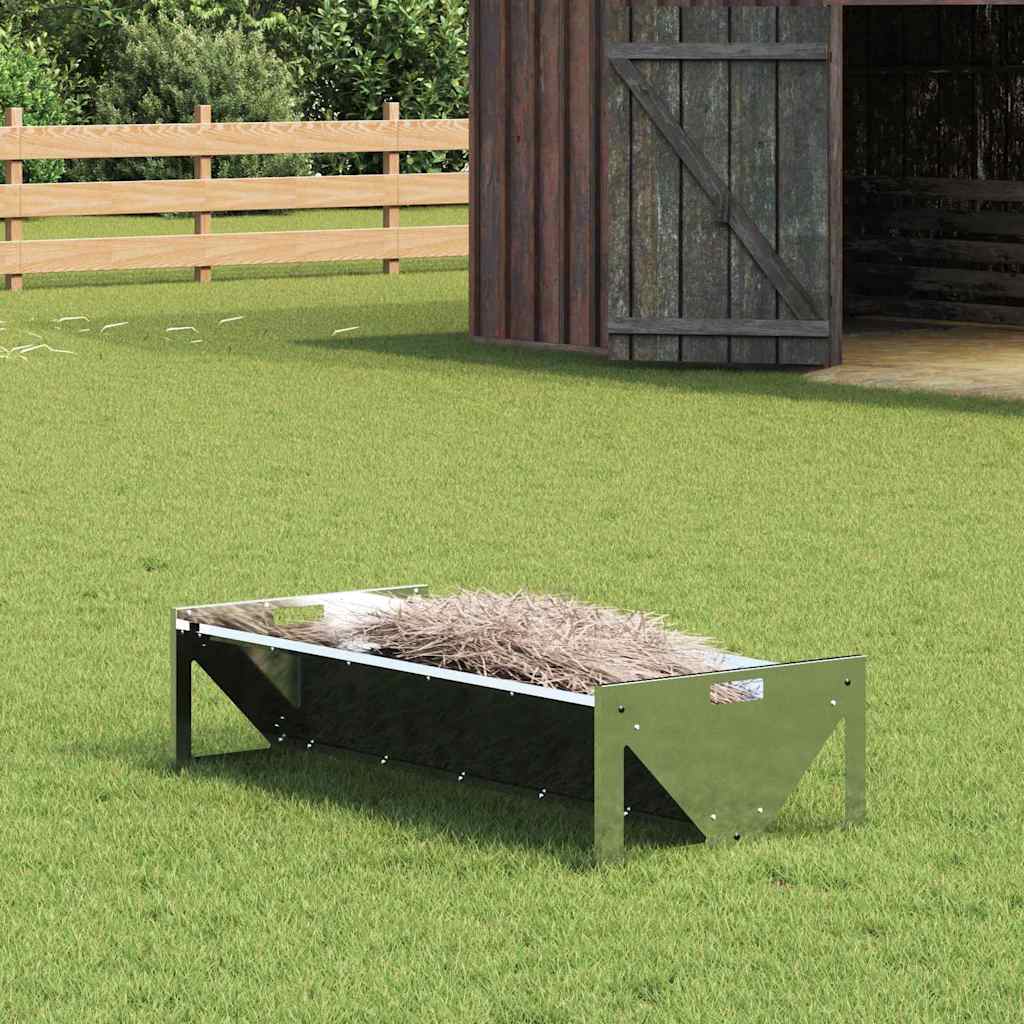 Vidaxl voederbak voor vee zilver 108 x 50 x 28 cm 10 kg