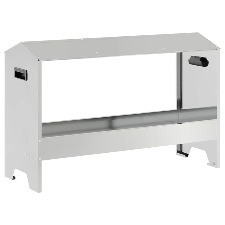 Vidaxl kippen voederbak zilver 81 x 32 x 53,5 cm gegalvaniseerd staal