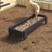 Vidaxl kippen voederbak zwart 80 x 28 x 13.5 cm koudgewalst staal - afbeelding 1