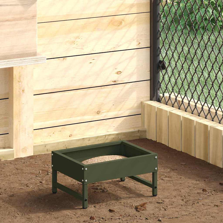 Vidaxl vogeleter olijf groen 80 x 28 x 13.5 cm koudgewalst staal
