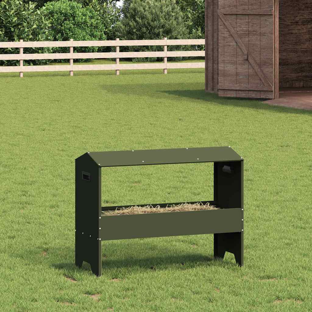 Vidaxl voederbak voor vee olijfgroen 79 x 35 x 62 cm 15 kg