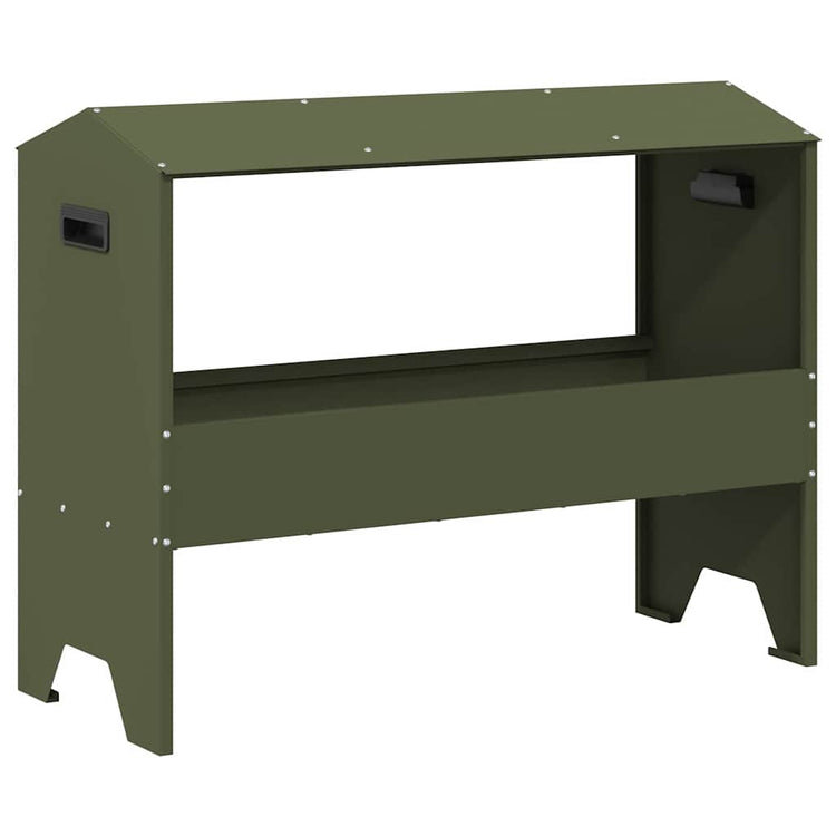 Vidaxl voederbak voor vee olijfgroen 79 x 35 x 62 cm 15 kg