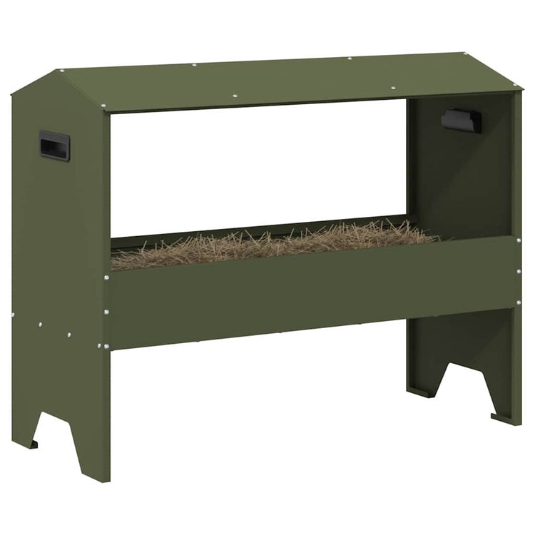 Vidaxl voederbak voor vee olijfgroen 79 x 35 x 62 cm 15 kg
