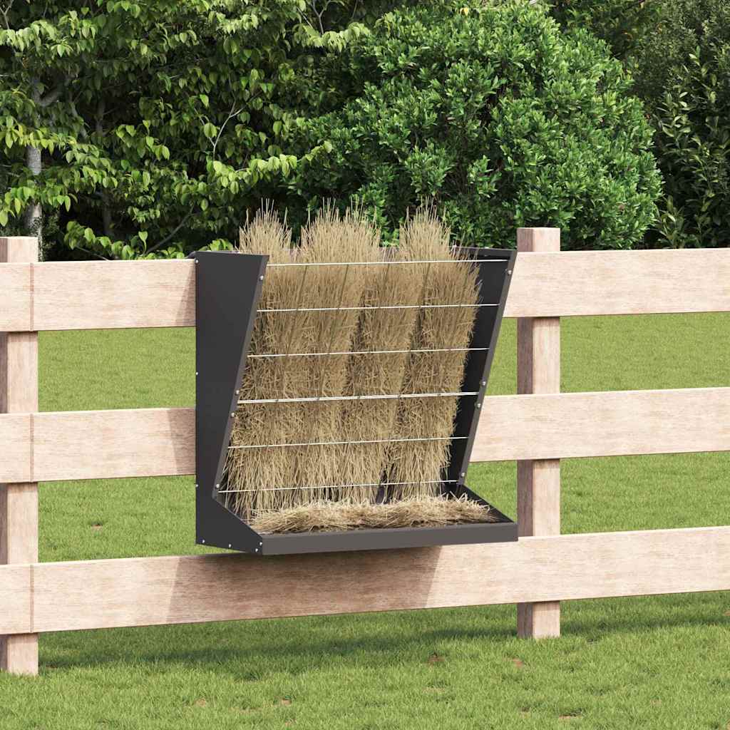 Vidaxl hooi feeder zwart 71 x 33 x 70 cm 5 kg koudgewalst staal