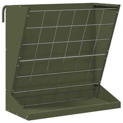 Vidaxl hooi feeder olijf groen 71 x 33 x 70 cm koudgewalst staal