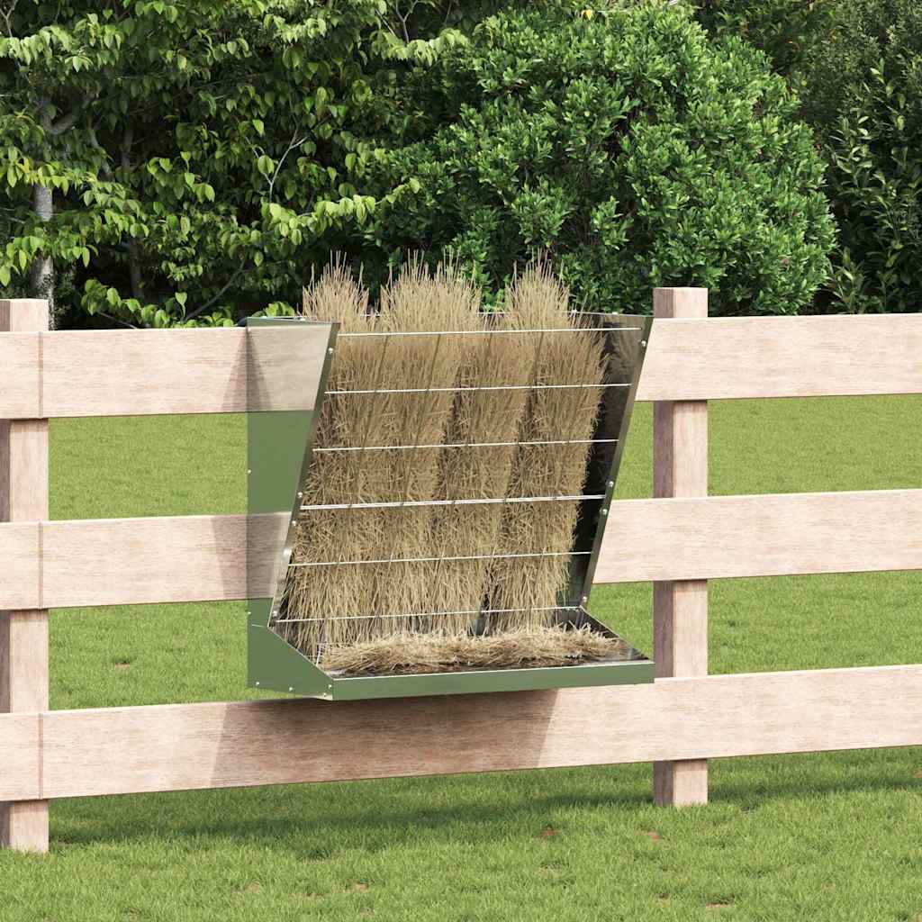 Vidaxl hooi feeder zilver 71 x 33 x 70 cm 5 kg gegalvaniseerd staal