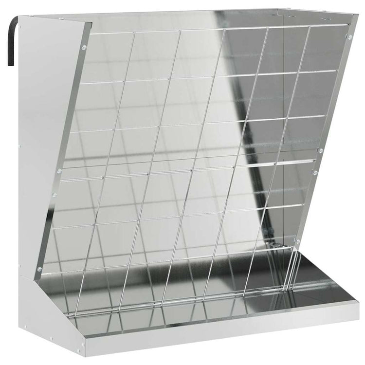 Vidaxl hooi feeder zilver 71 x 33 x 70 cm 5 kg gegalvaniseerd staal