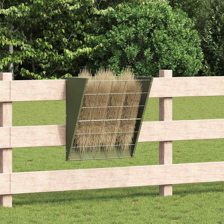 Vidaxl hangend hooi feeder olijfgroen 61 x 33 x 66 cm 5 kg